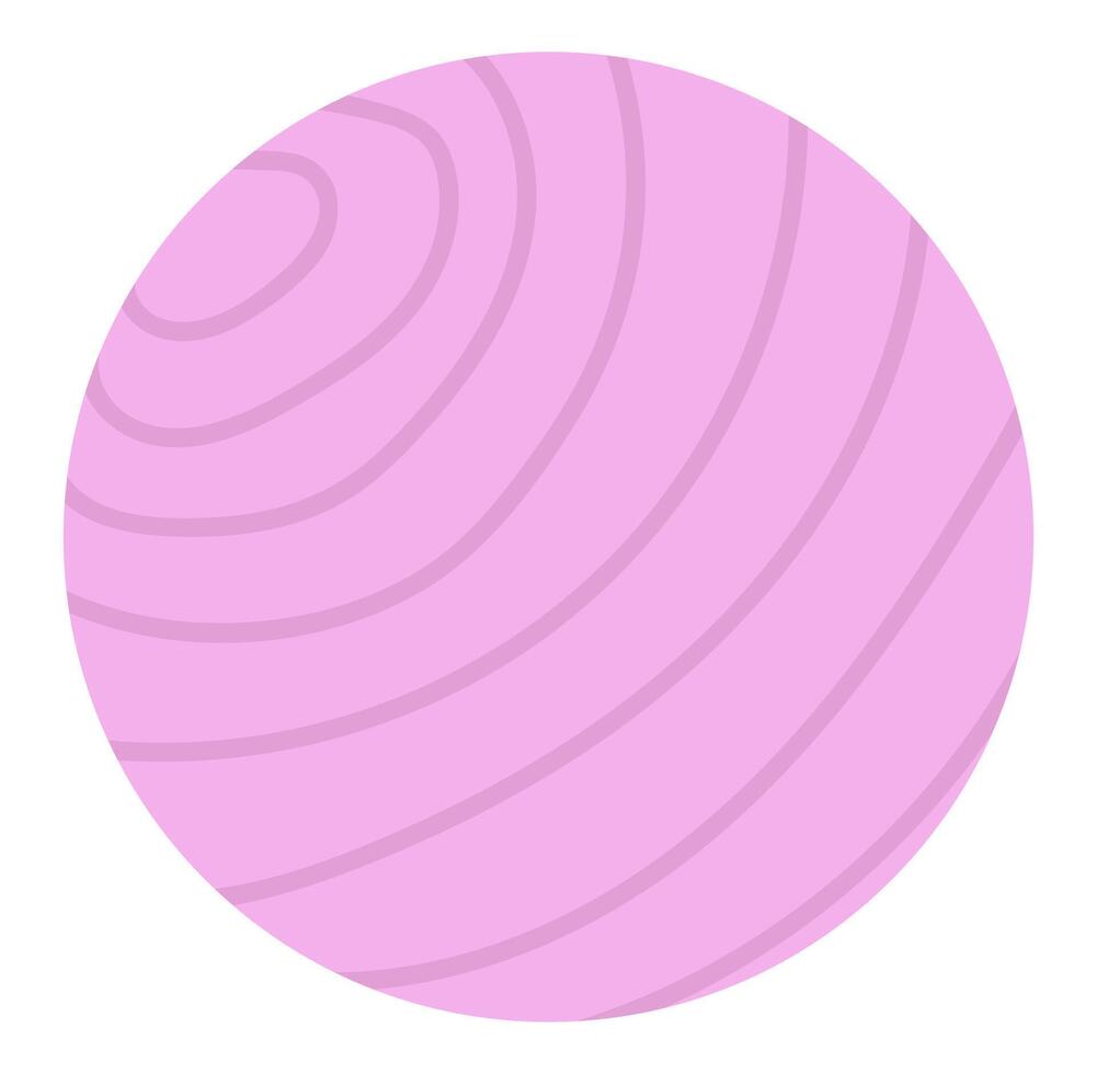 Fitness ball in flat design. Training equipment for pilates or yoga workout. illustration isolated. vector