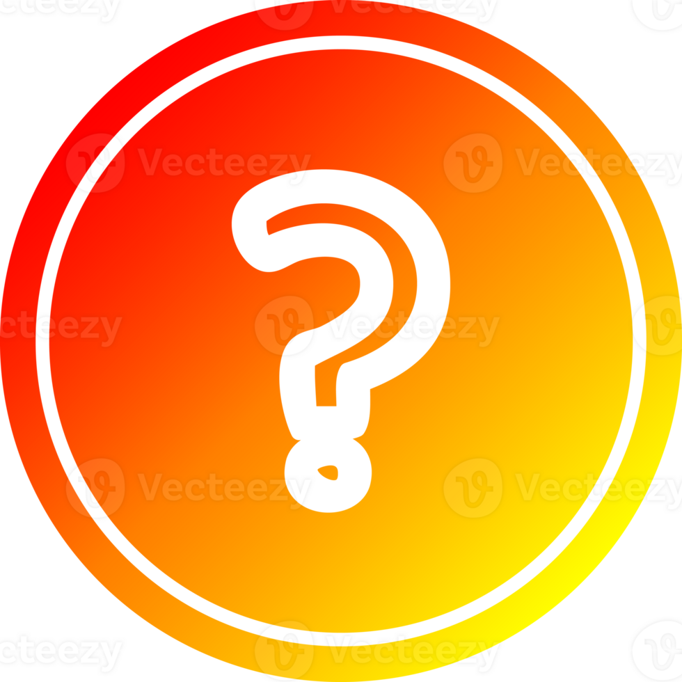 question mark circular icon with warm gradient finish png