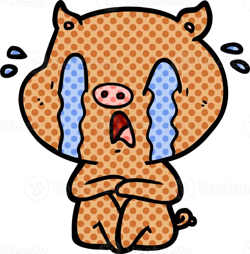 crying pig cartoon png