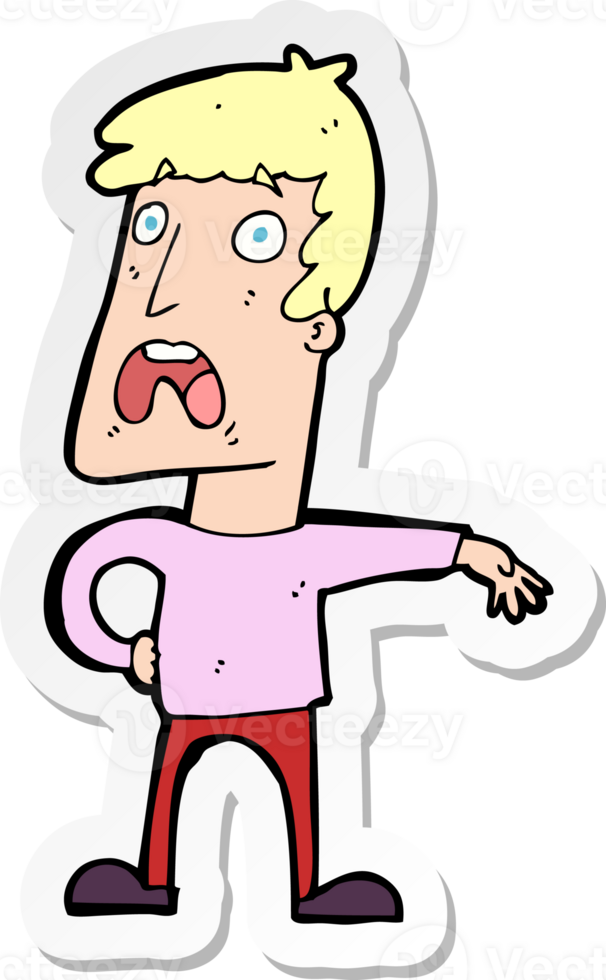 sticker of a cartoon complaining man png