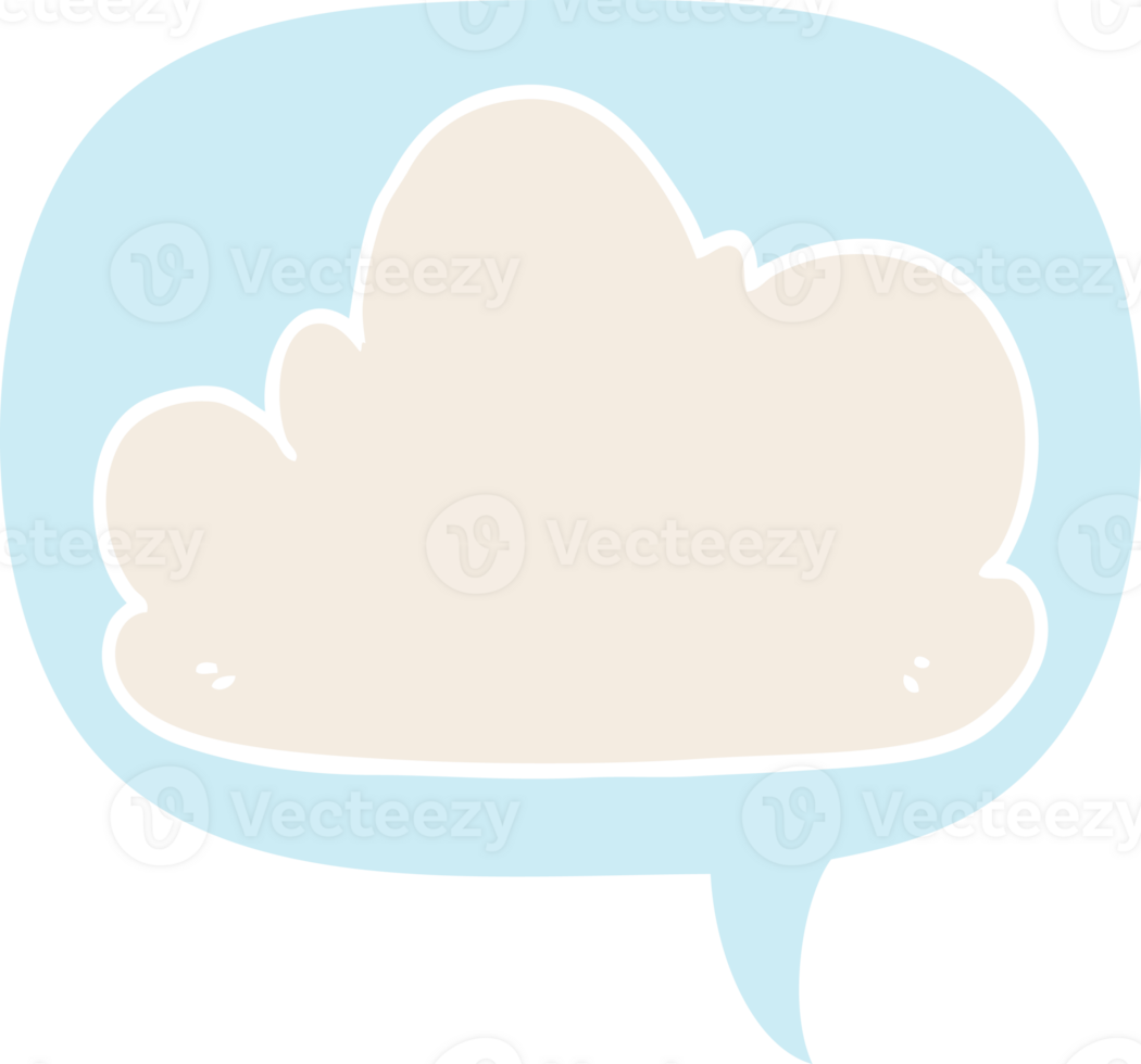 cartoon cloud with speech bubble in retro style png
