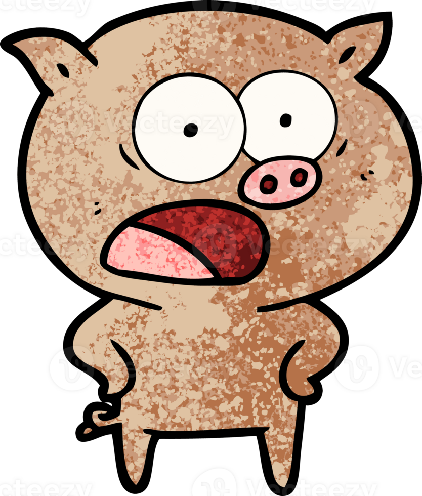 dessin animé cochon criant png