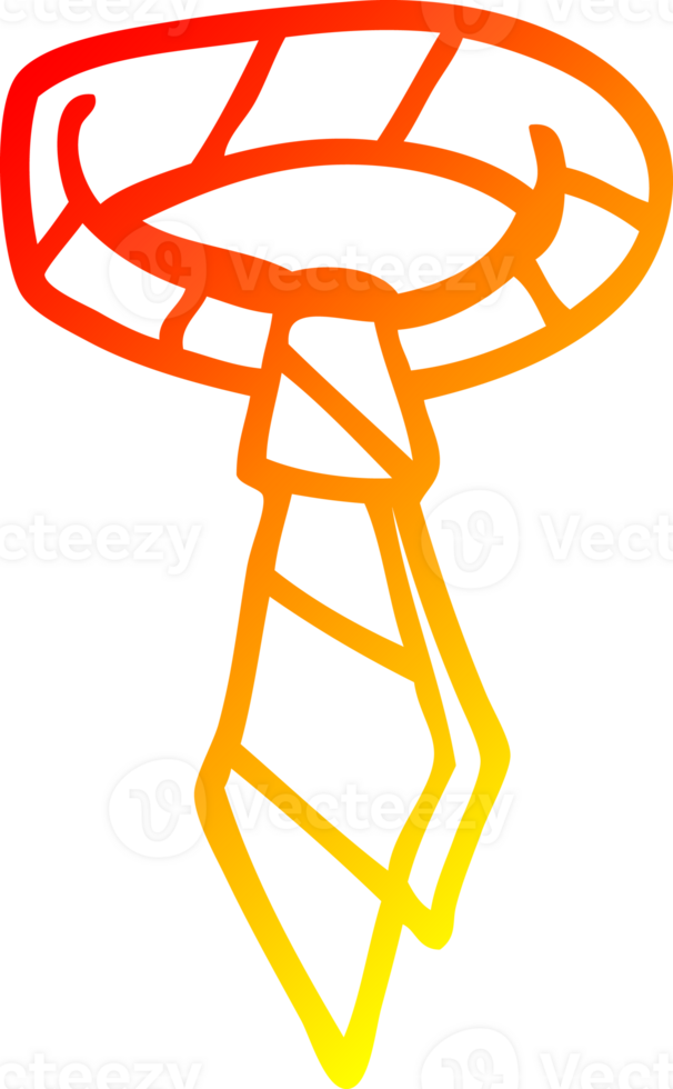 warm gradient line drawing of a cartoon office tie png