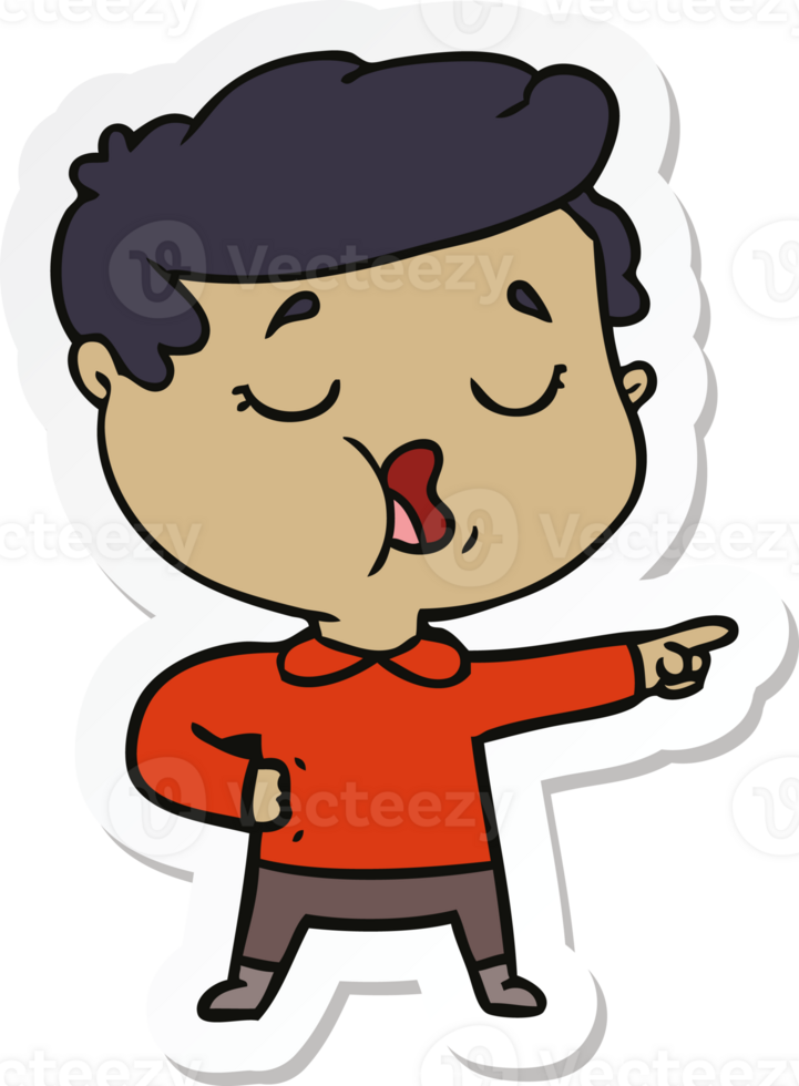 sticker of a cartoon man talking png