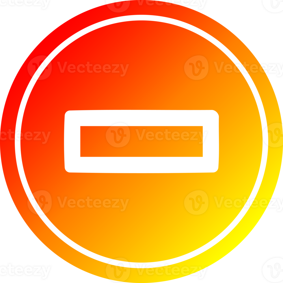 subtraction with warm gradient finish circular icon with warm gradient finish png
