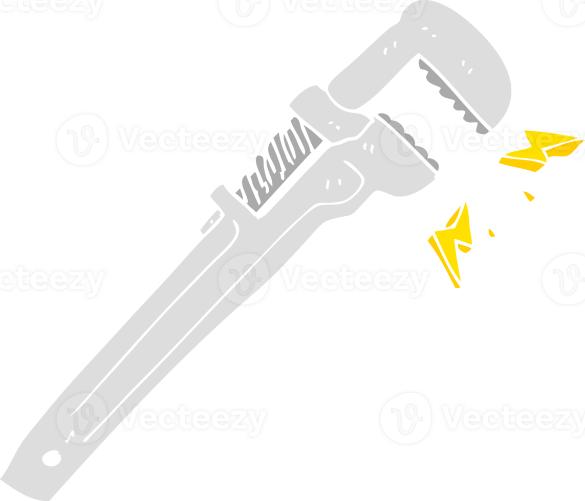 flat color illustration of adjustable wrench png