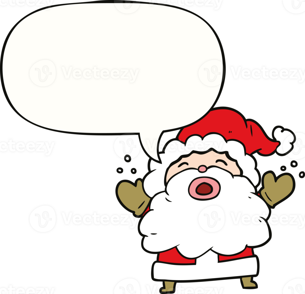 cartoon santa claus shouting in frustration with speech bubble png