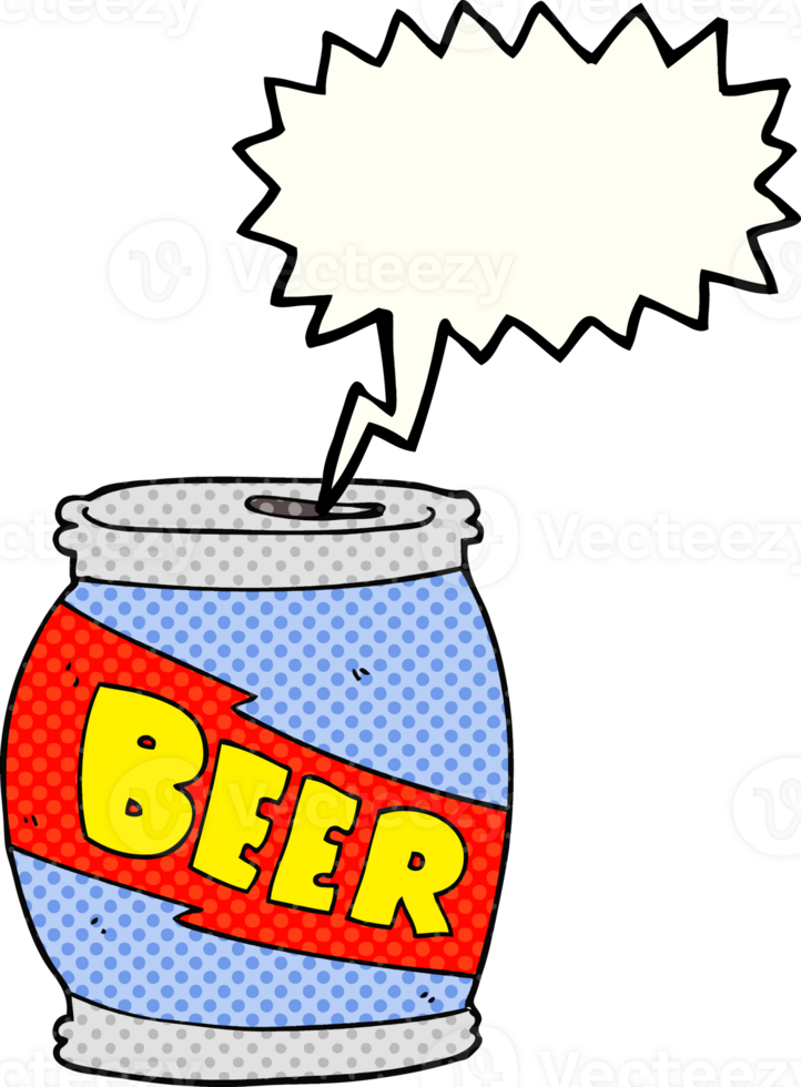 hand drawn comic book speech bubble cartoon beer can png