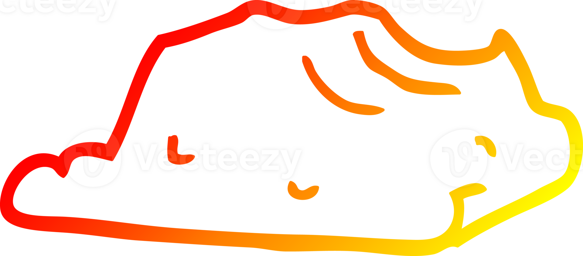 warm gradient line drawing of a cartoon butter png