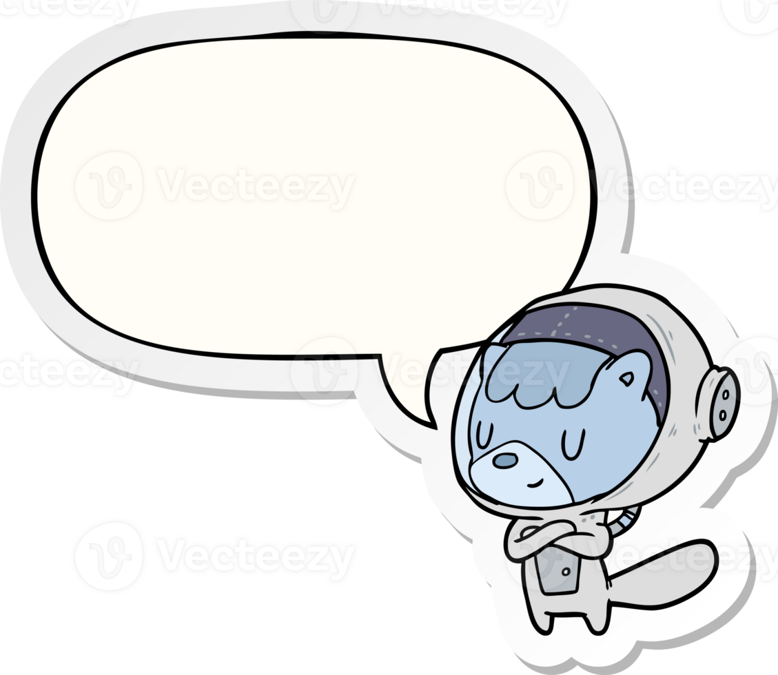cartoon cat astronaut animals with speech bubble sticker png