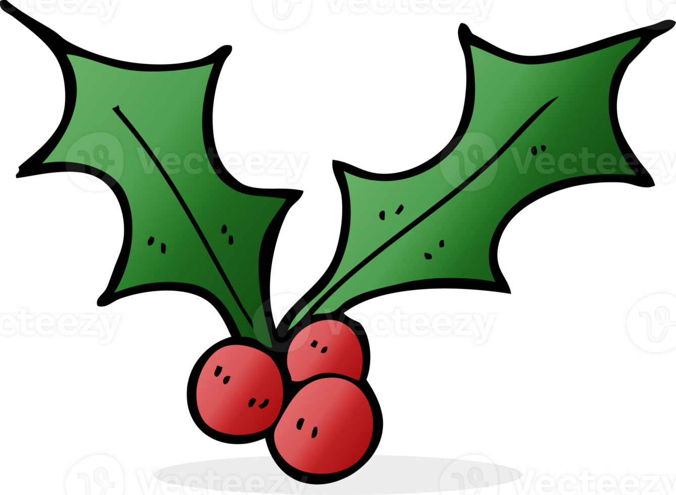 cartoon christmas holly png