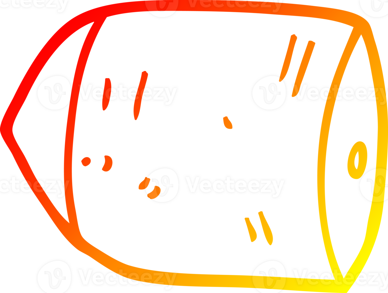 warm gradient line drawing of a cartoon bullet png