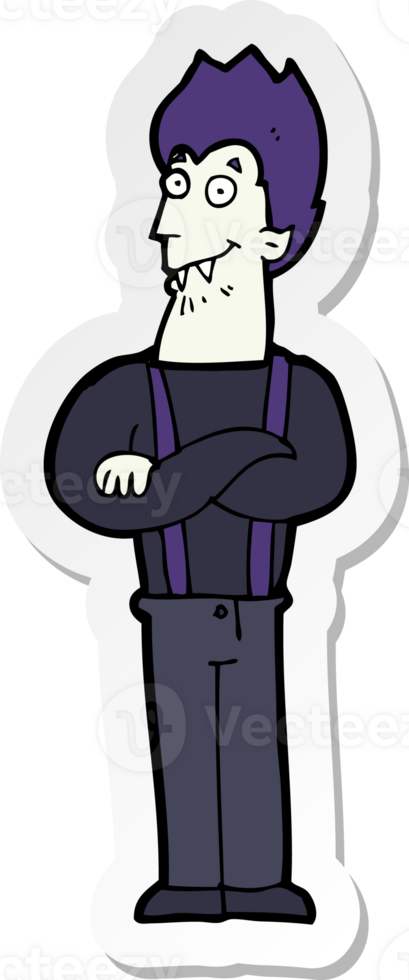 sticker of a cartoon happy vampire png