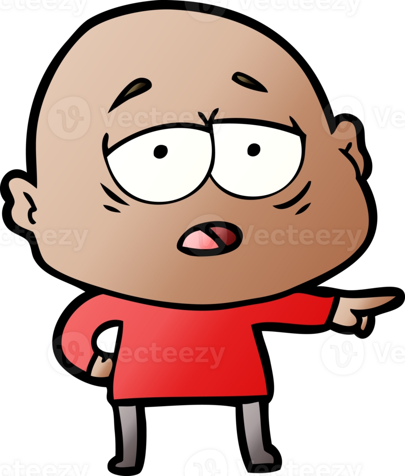 cartoon tired bald man png
