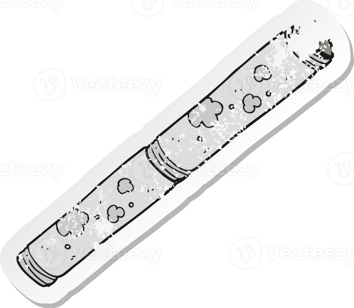 autocollant rétro en détresse d'une vieille pipe de dessin animé png