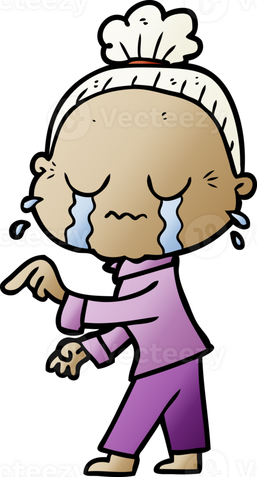 cartoon crying old lady png