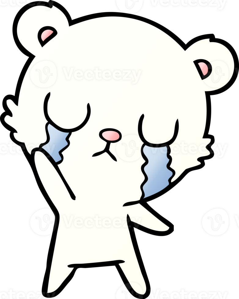 sad little polar bear cartoon png