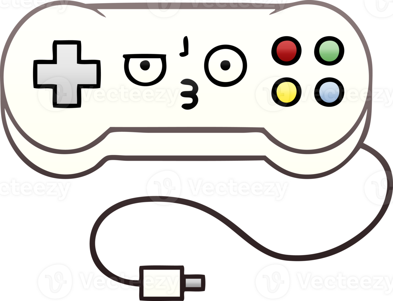 gradient shaded cartoon of a game controller png