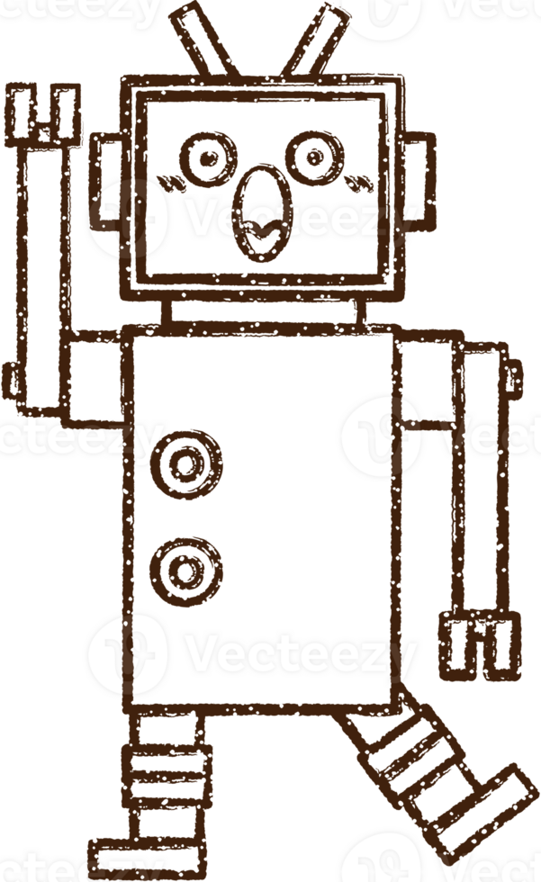 Robot Charcoal Drawing png