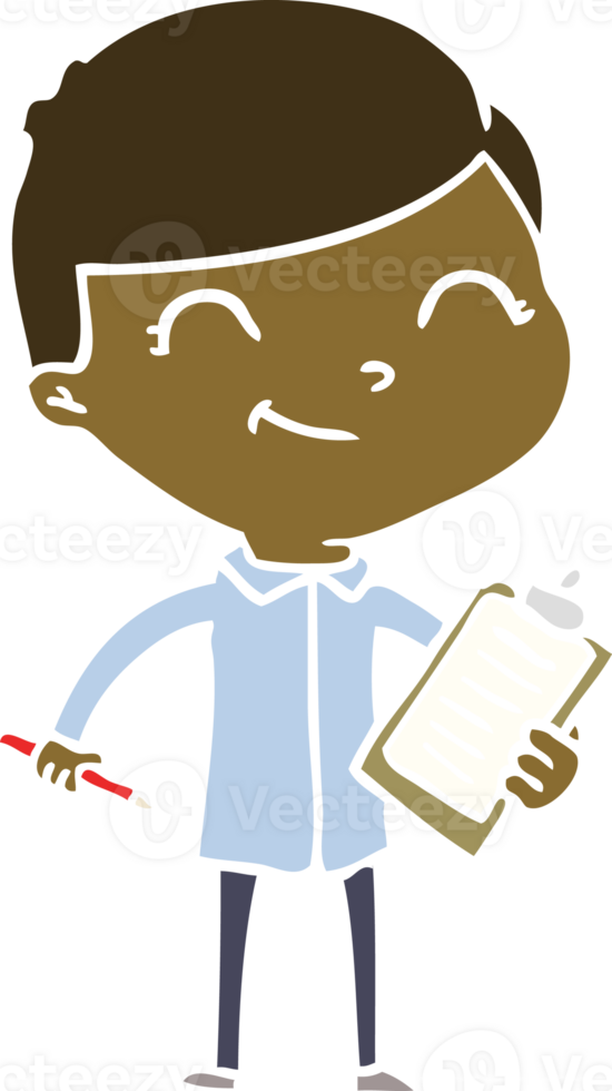 flat color style cartoon boy smiling png