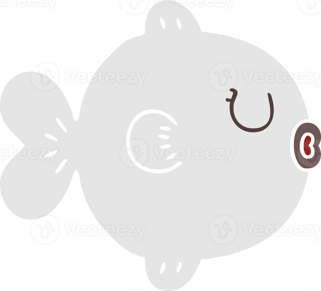 hand drawn quirky cartoon fish png