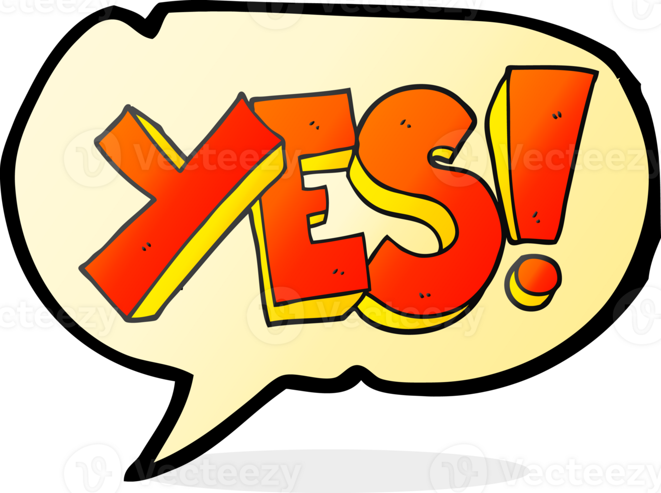 hand drawn speech bubble cartoon yes symbol png