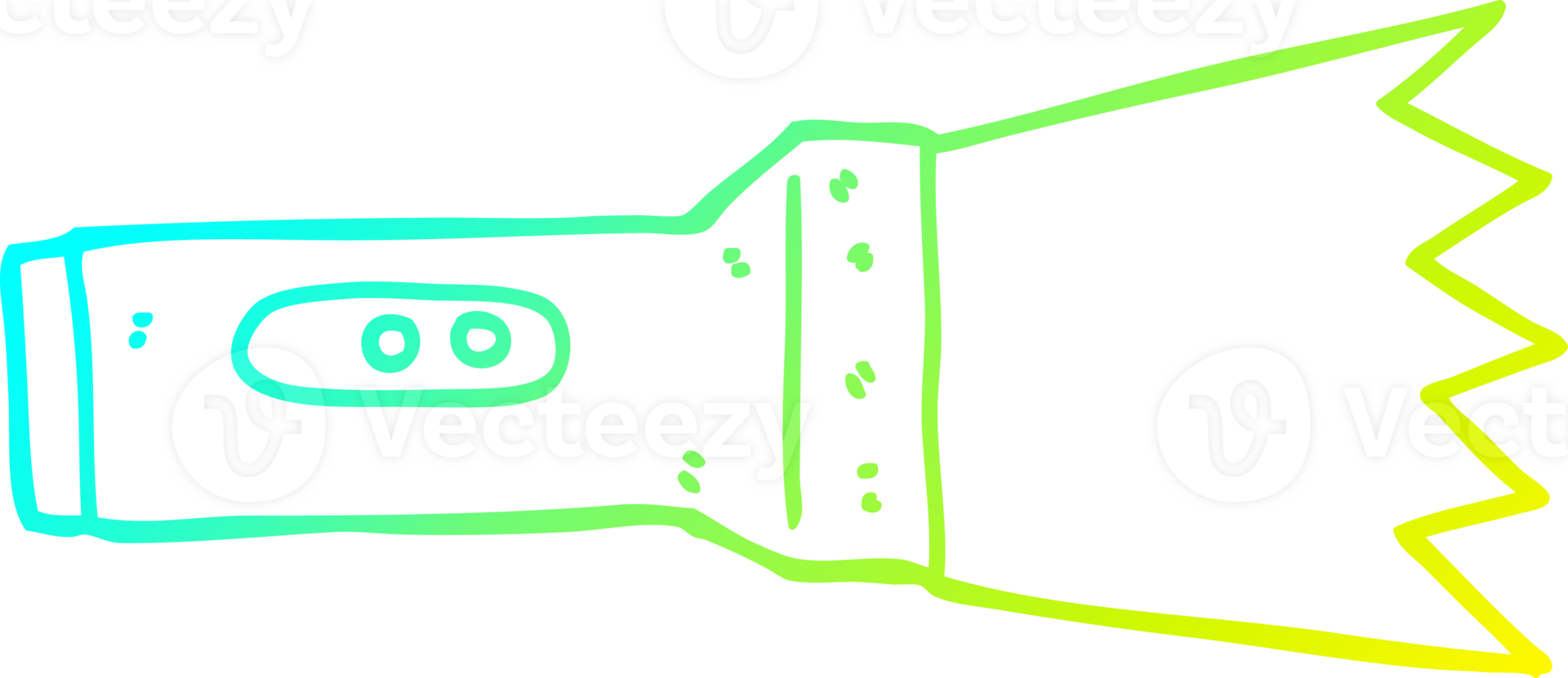 cold gradient line drawing of a cartoon torch png