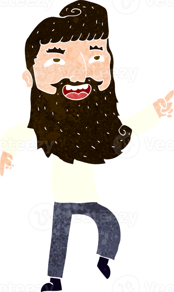 cartoon man with beard laughing and pointing png