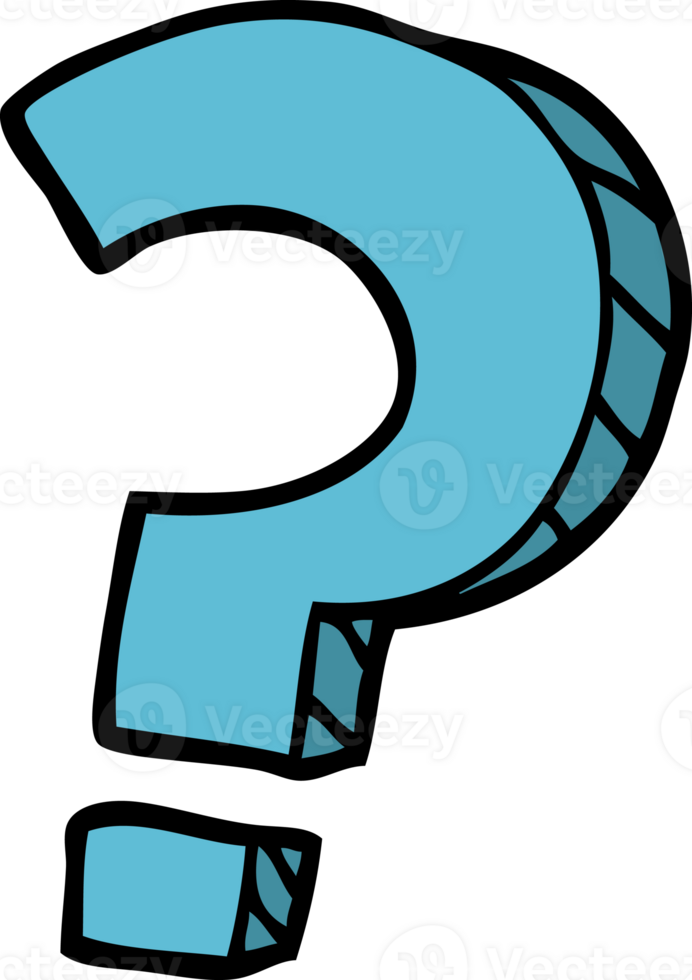 hand drawn doodle style cartoon question mark png