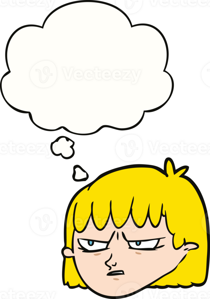 cartoon angry woman with thought bubble png