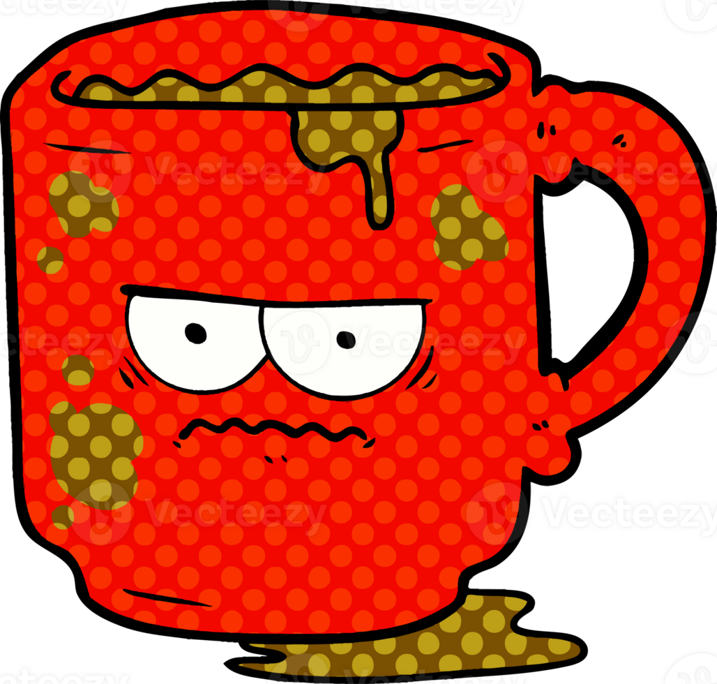 cartoon dirty office mug png