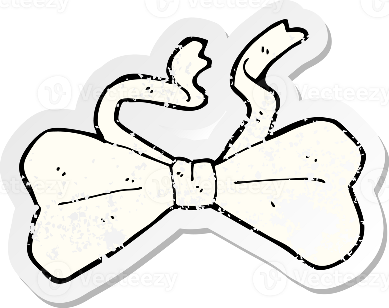 retro distressed sticker of a cartoon bow tie png