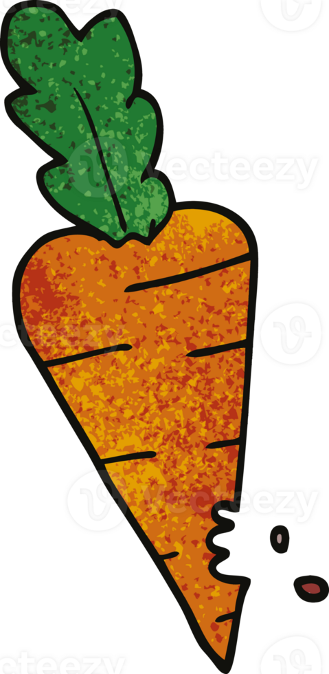 cartoon doodle carrot with bite marks png