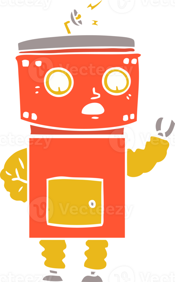 flat color style cartoon robot png