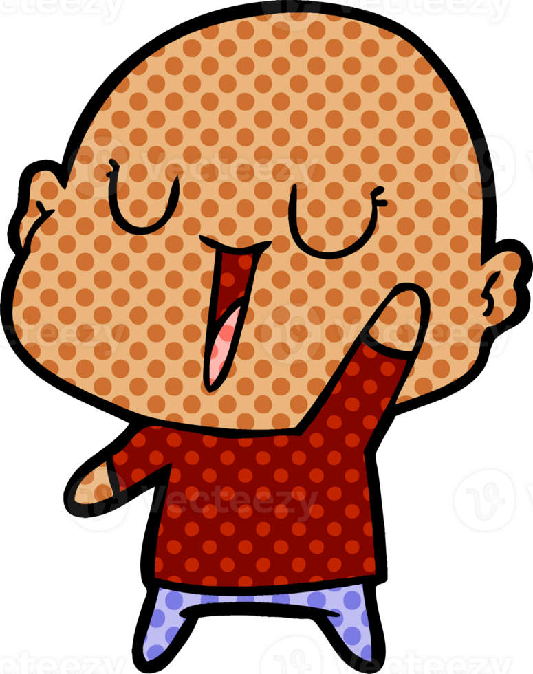 happy cartoon bald man png