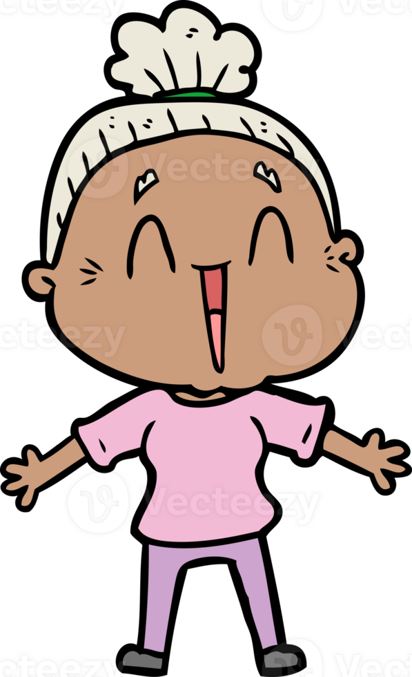 cartoon happy old lady png