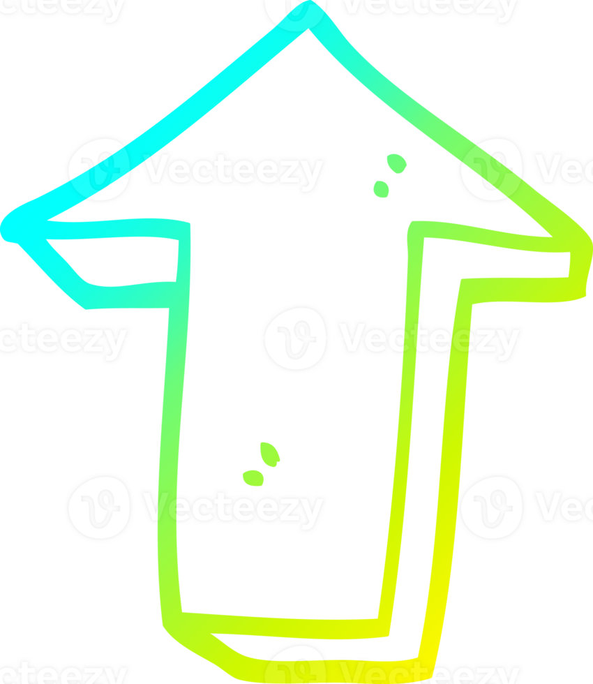 cold gradient line drawing of a cartoon arrow pointing direction png