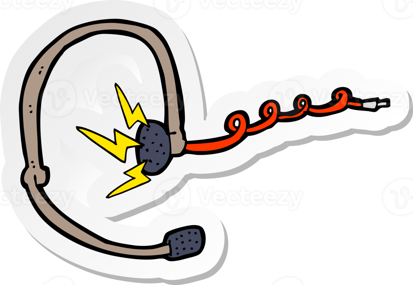 sticker of a cartoon call center headset png