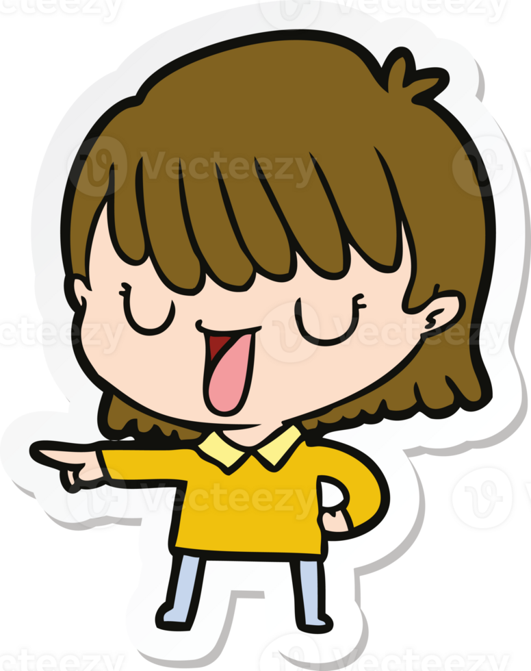 sticker of a cartoon woman png