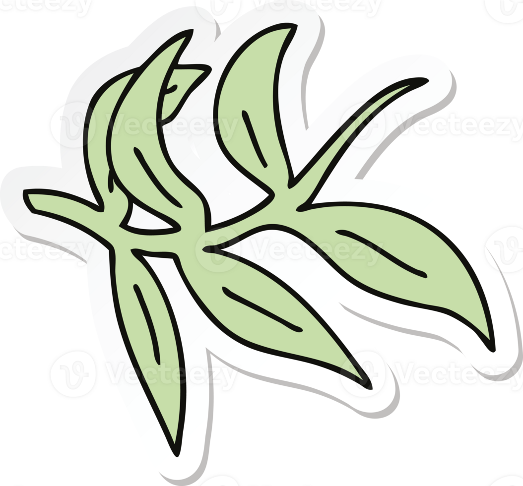 sticker of a quirky hand drawn cartoon vines png