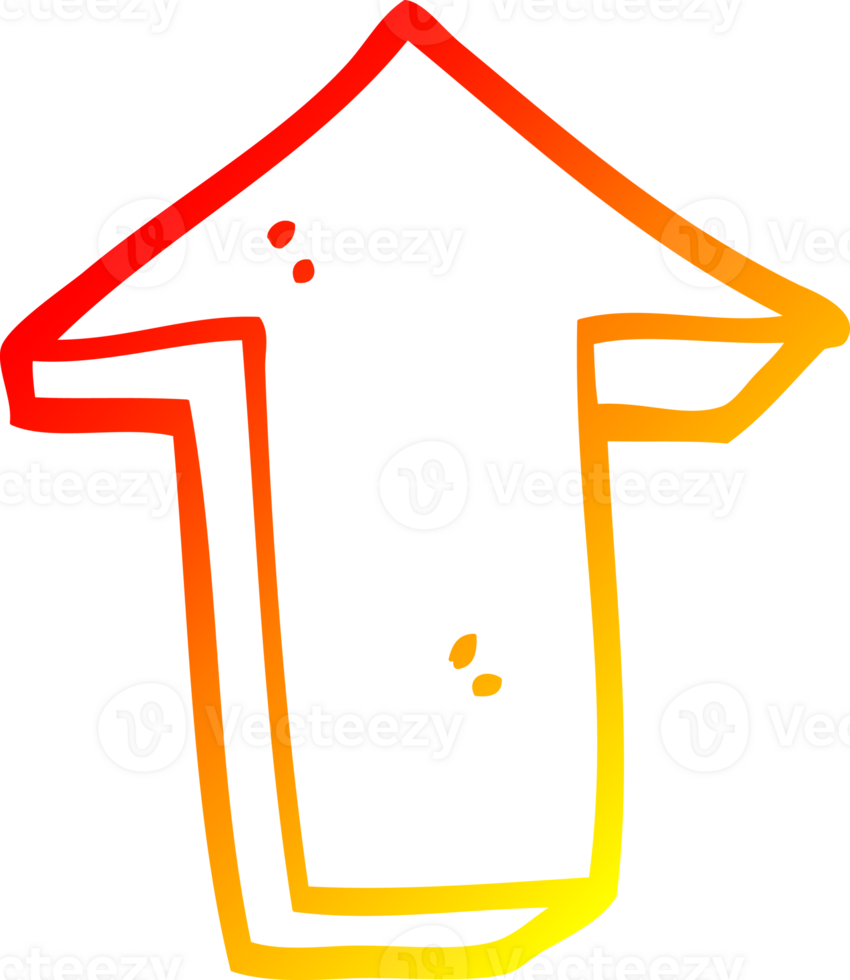 warm gradient line drawing of a cartoon arrow pointing direction png