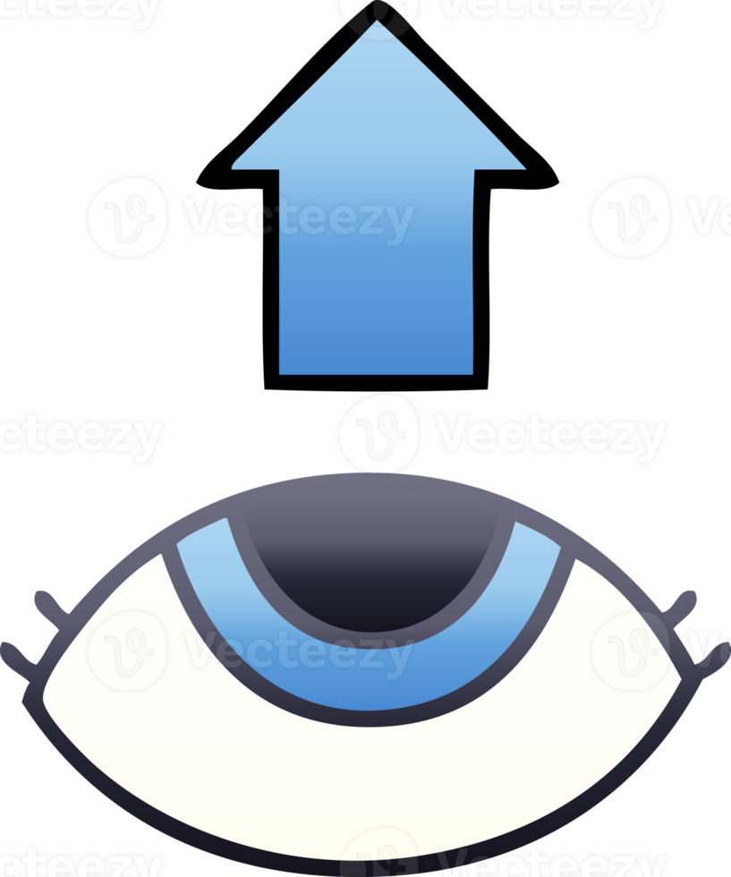 gradient shaded cartoon of a eye looking up png