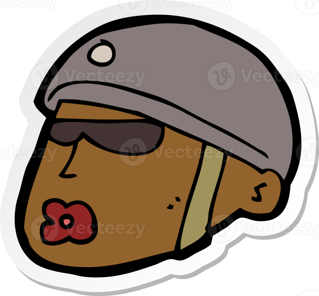 sticker of a cartoon policeman head png