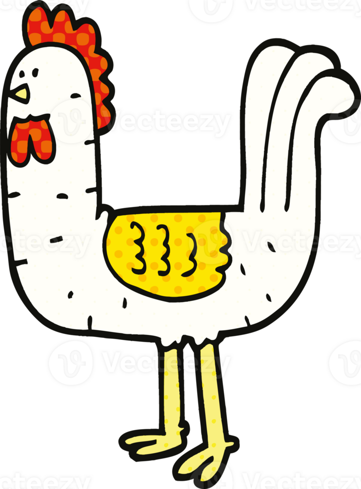 comic book style cartoon cockerel png