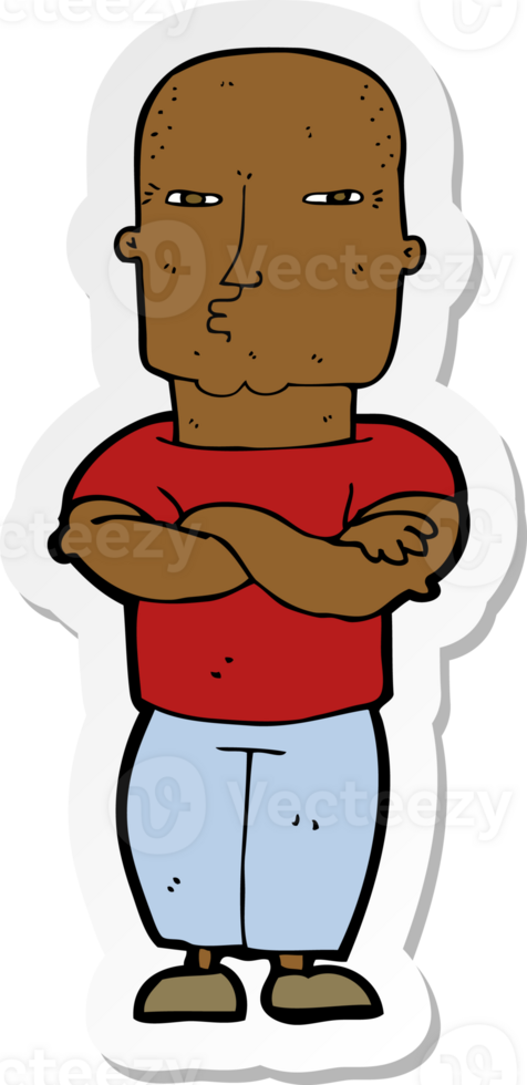 sticker of a cartoon tough guy png