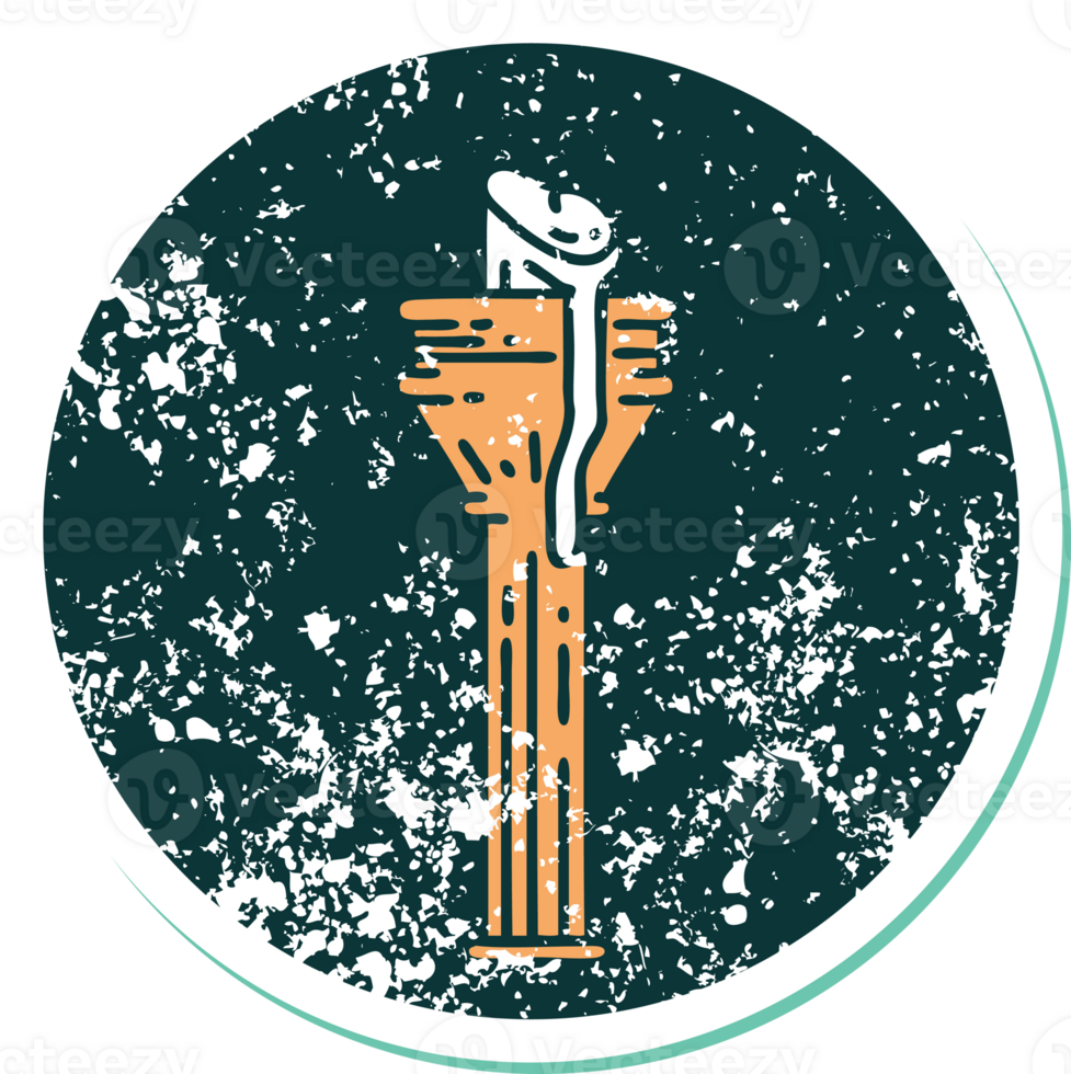 iconic distressed sticker tattoo style image of a candelabra png