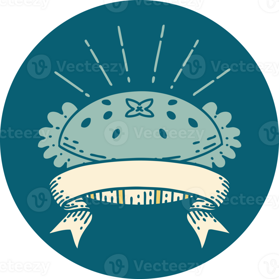 icon of a tattoo style amazing pie png