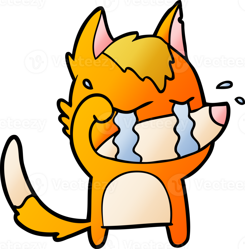 sad little fox cartoon character png