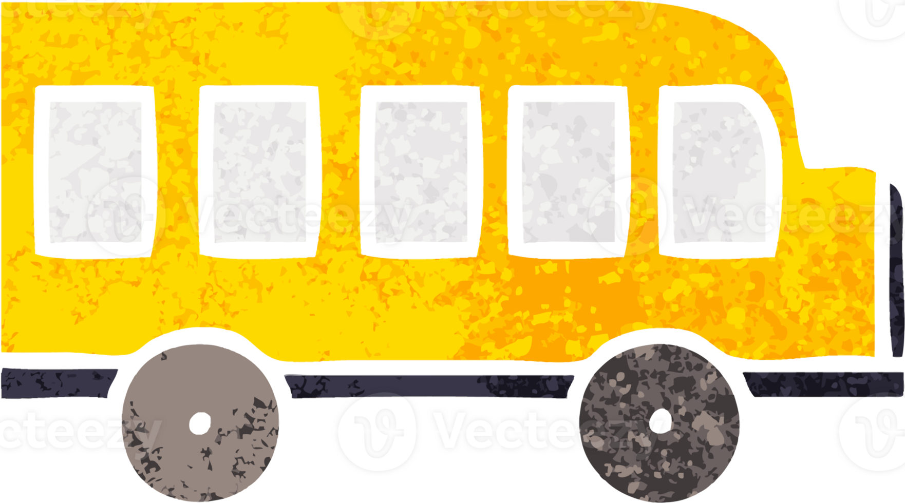 retro illustration style cartoon of a school bus png