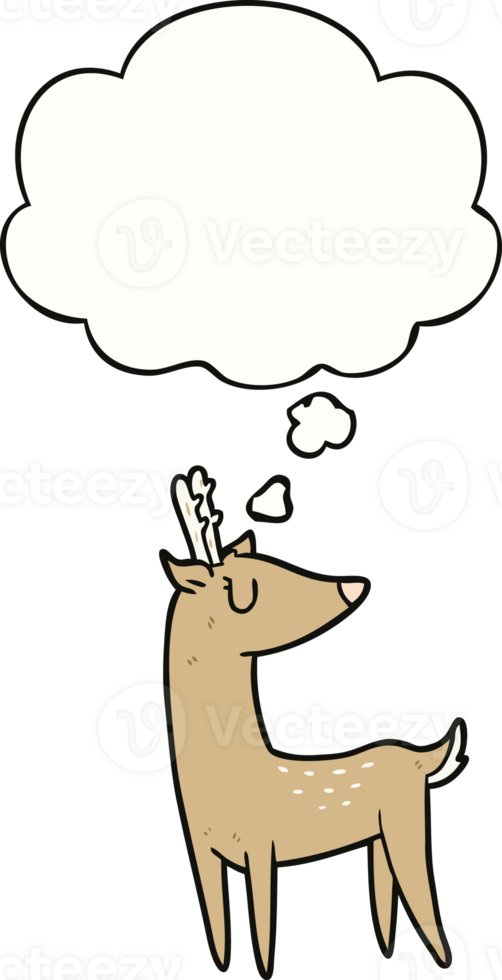 cartoon deer with thought bubble png